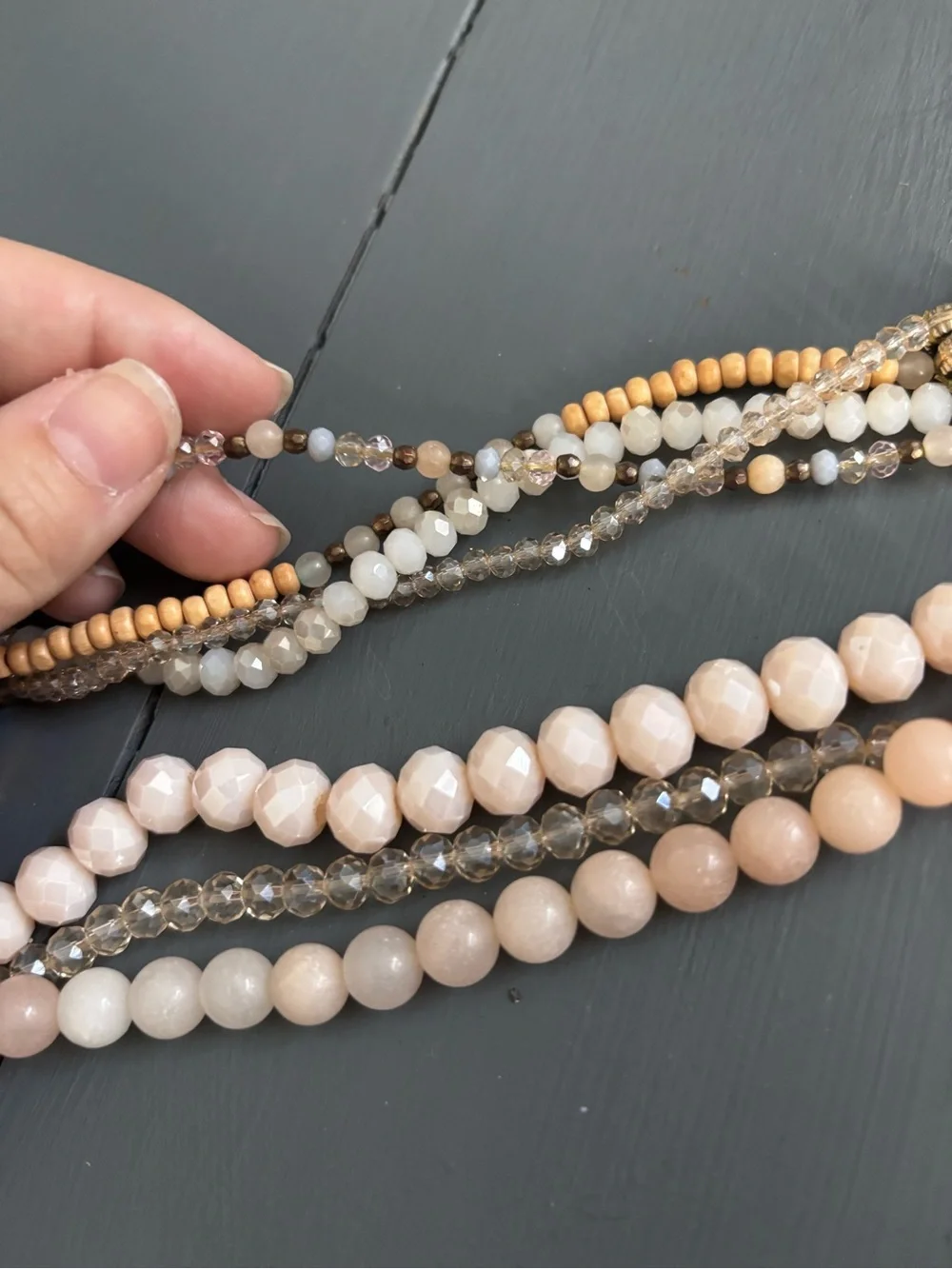 Apple Watch band Multi-Strand Blush Beaded Bracelet for Women